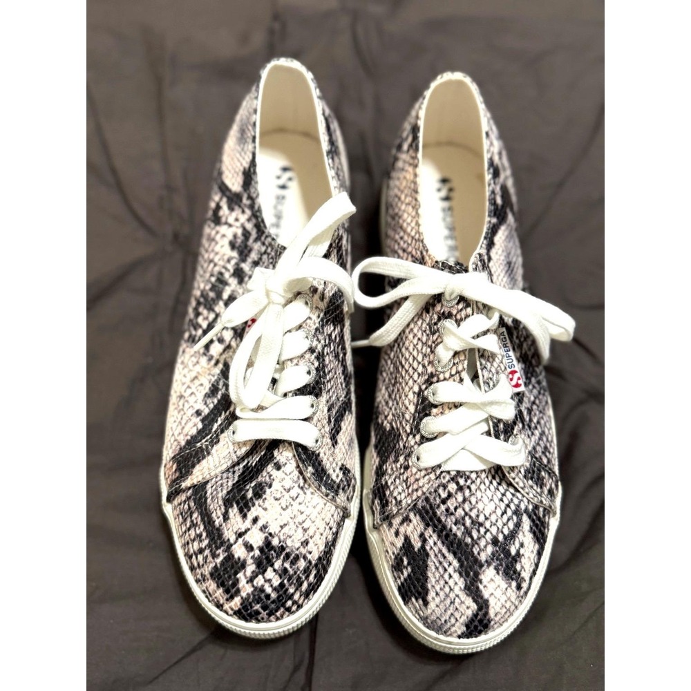NWOB Superga 2730 Platform Sneakers‎ Snakeskin Print Lace Up EU 41.5 US W